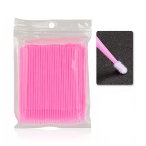 Microbrush Cotonete Mini Cotonete com pontas finas Alongamento Fio A Fio Cílios 100 unidades